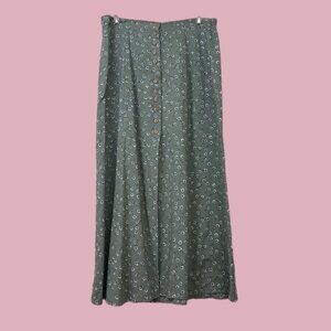 Floral Green Maxi Skirt
